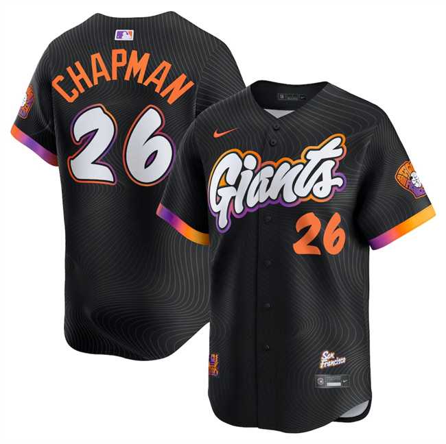 Men%27s San Francisco Giants #26 Matt Chapman Anthracite 2025 City Connect Limited Stitched Jersey Dzhi